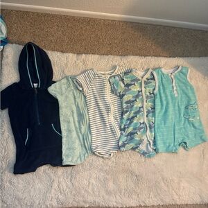 Adorable Shortie Onesies 6-9 month range Mori Baby and Carters